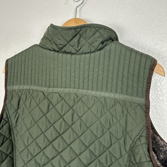 Weatherproof Vest Women XXL Olive Green Quilted Faux Fur Lined Full-Zip Classic - Picture 6 of 11